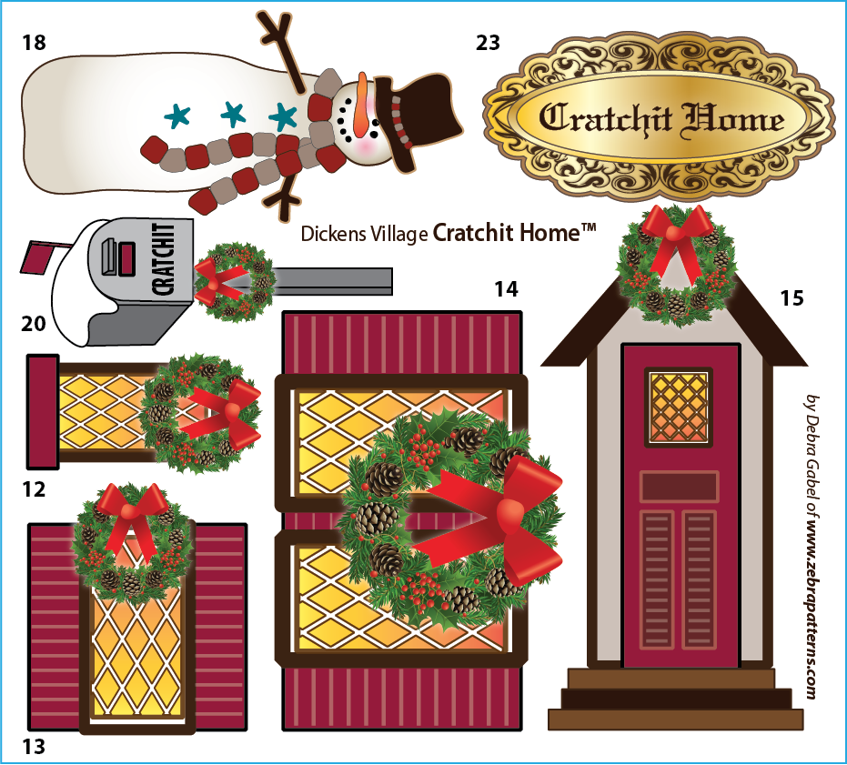 Extra Detail Panels Set for Tree Skirt Applique Bundle