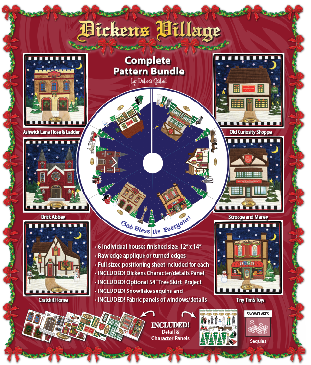 Dickens Village Tree Skirt Applique Bundle - Savings