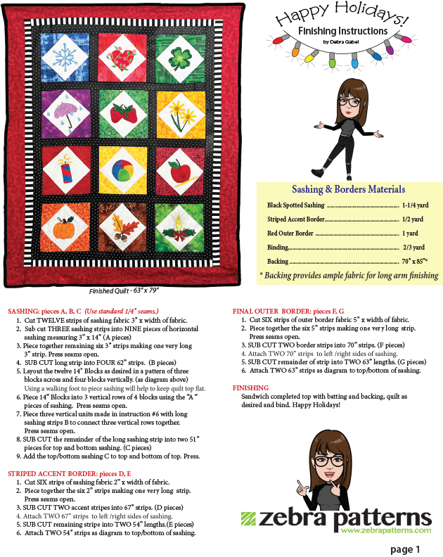 Happy Holidays! Finishing Pattern Download