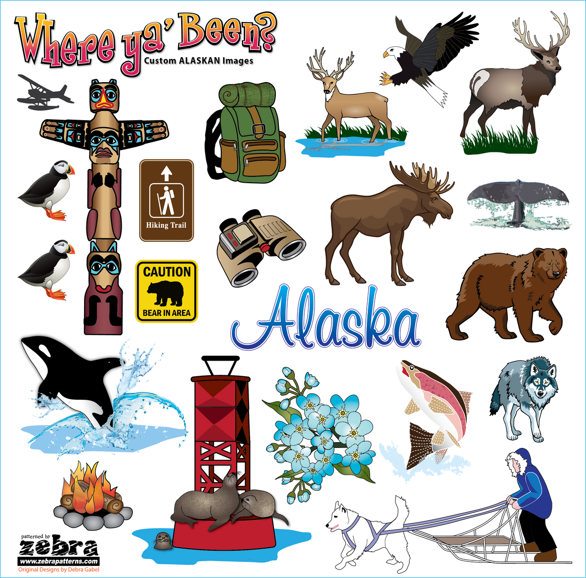 Scrapbook Customs Mini Craft Alaska Wood Sign Stickers
