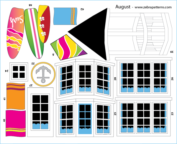 Extra Holiday Houses Applique panel component set
