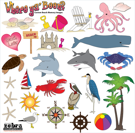Beach Printed Stickers Panel