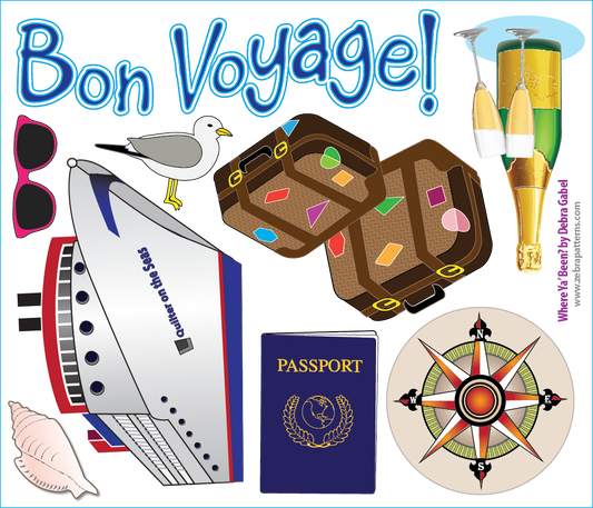 Bon Voyage Printed Stickers Mini Panel