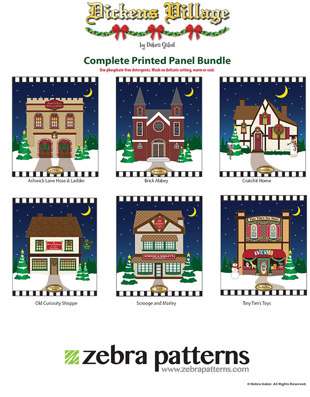 Dickens Village Tree Skirt Printed Panel Bundle - Savings