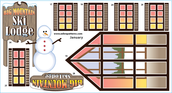 Extra Holiday Houses Applique panel component set