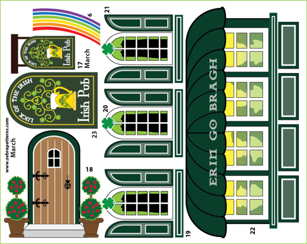 Extra Holiday Houses Applique panel component set