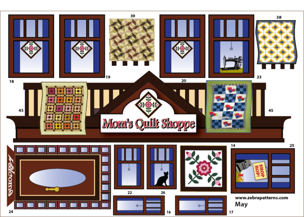 Extra Holiday Houses Applique panel component set
