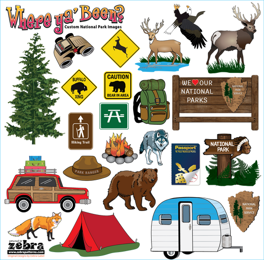 National Parks Printed Stickers Panel
