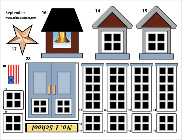 Extra Holiday Houses Applique panel component set