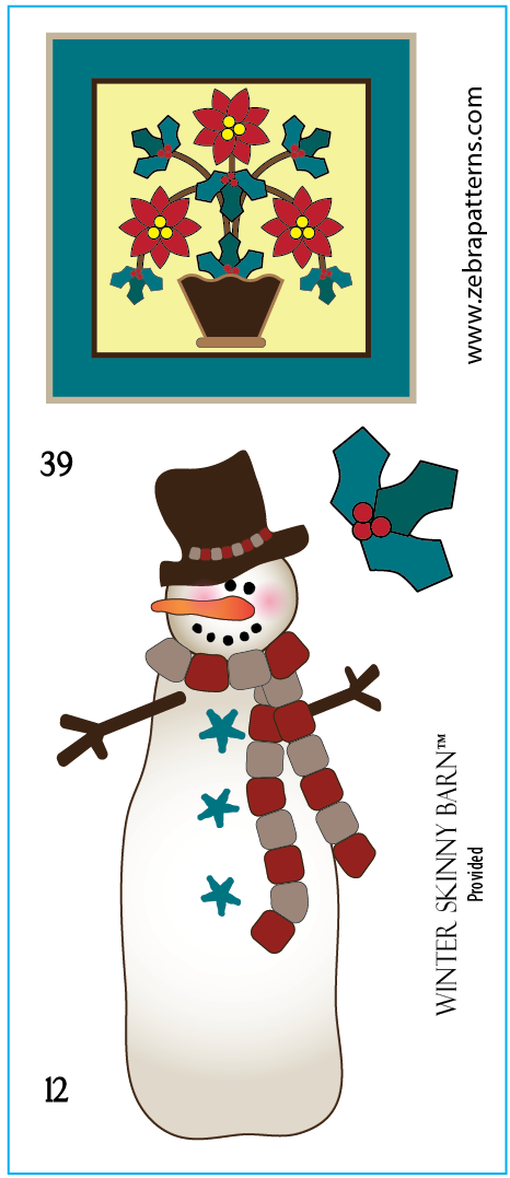 Winter Applique Skinny Barn