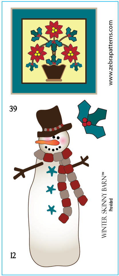 Winter Applique Skinny Barn