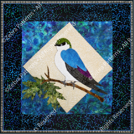 Violet Green Swallow Applique