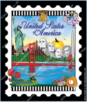 50 States Mini Stamp Collection + 3 Bonus