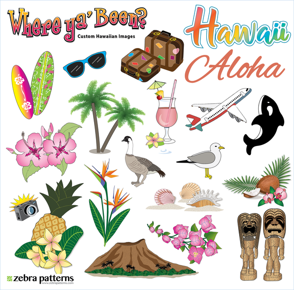 Hawaii Printed Stickers Panel