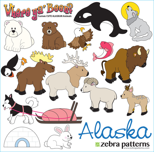 Alaskan Animals Printed Stickers Panel
