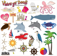 Beach Printed Stickers Panel