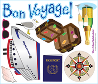Bon Voyage Printed Stickers Mini Panel
