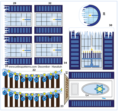 Extra Holiday Houses Applique panel component set