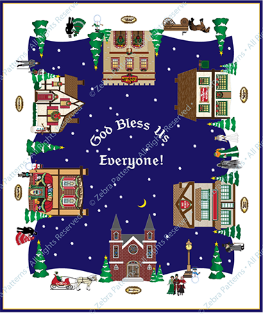 Dickens Village Town Square Applique