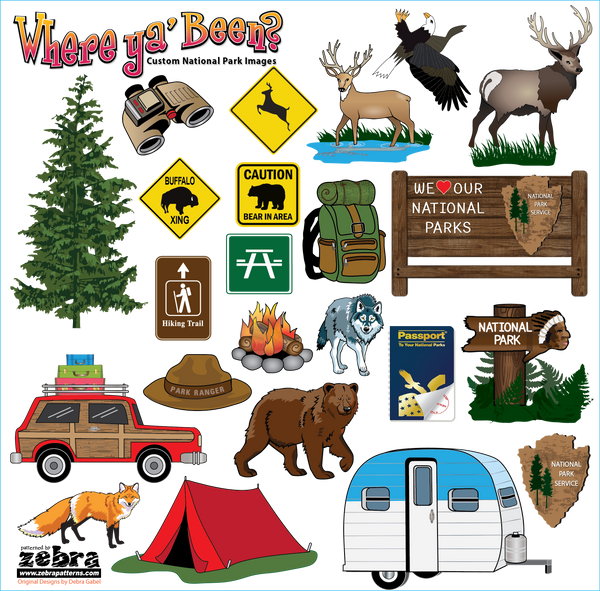 National Parks Printed Stickers Panel