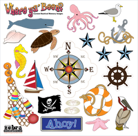 Nautical Printed Stickers Panel