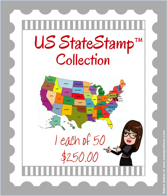 50 States Mini Stamp Collection + 3 Bonus